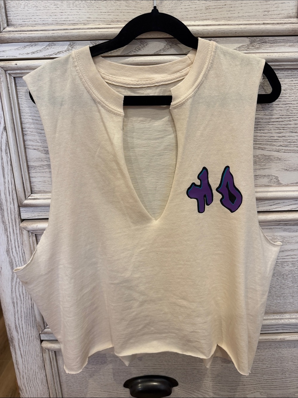 Harley-Davidson Cream Tank with Purple Skull & Teal Lightning - Picture 2 of 2